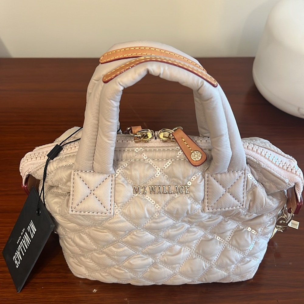 MZ Wallace Mushroom Sequin Sutton Quilted Women's Bag